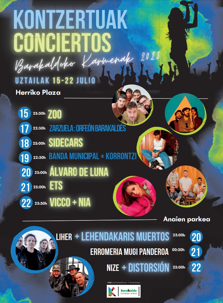 Conciertos Fiestas de Barakaldo 2023