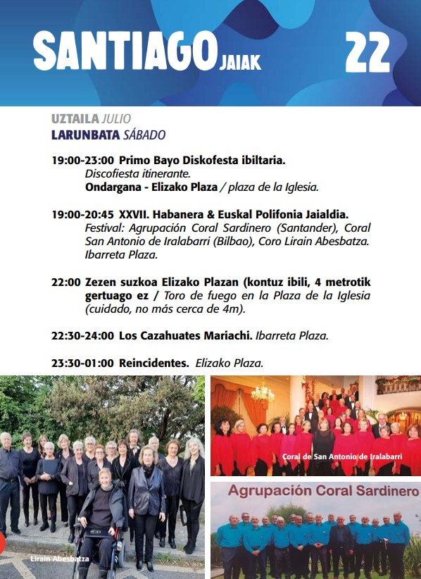 Programa Fiestas de Gorliz 22 julio 2