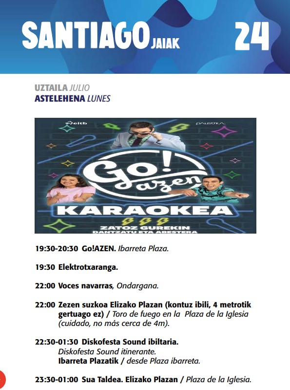 Programa Fiestas de Gorliz 24 julio 2