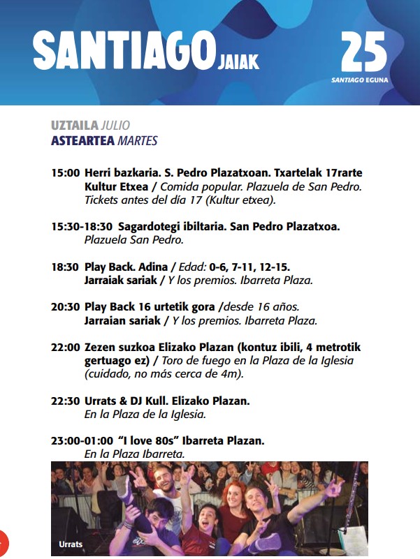 Programa Fiestas de Gorliz 25 julio 2